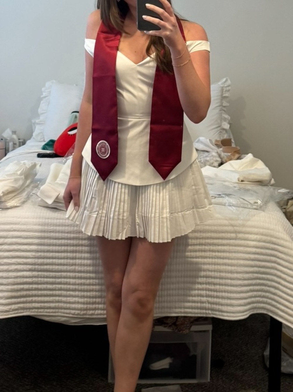 Showpo White Off-Shoulder Pleated Dress